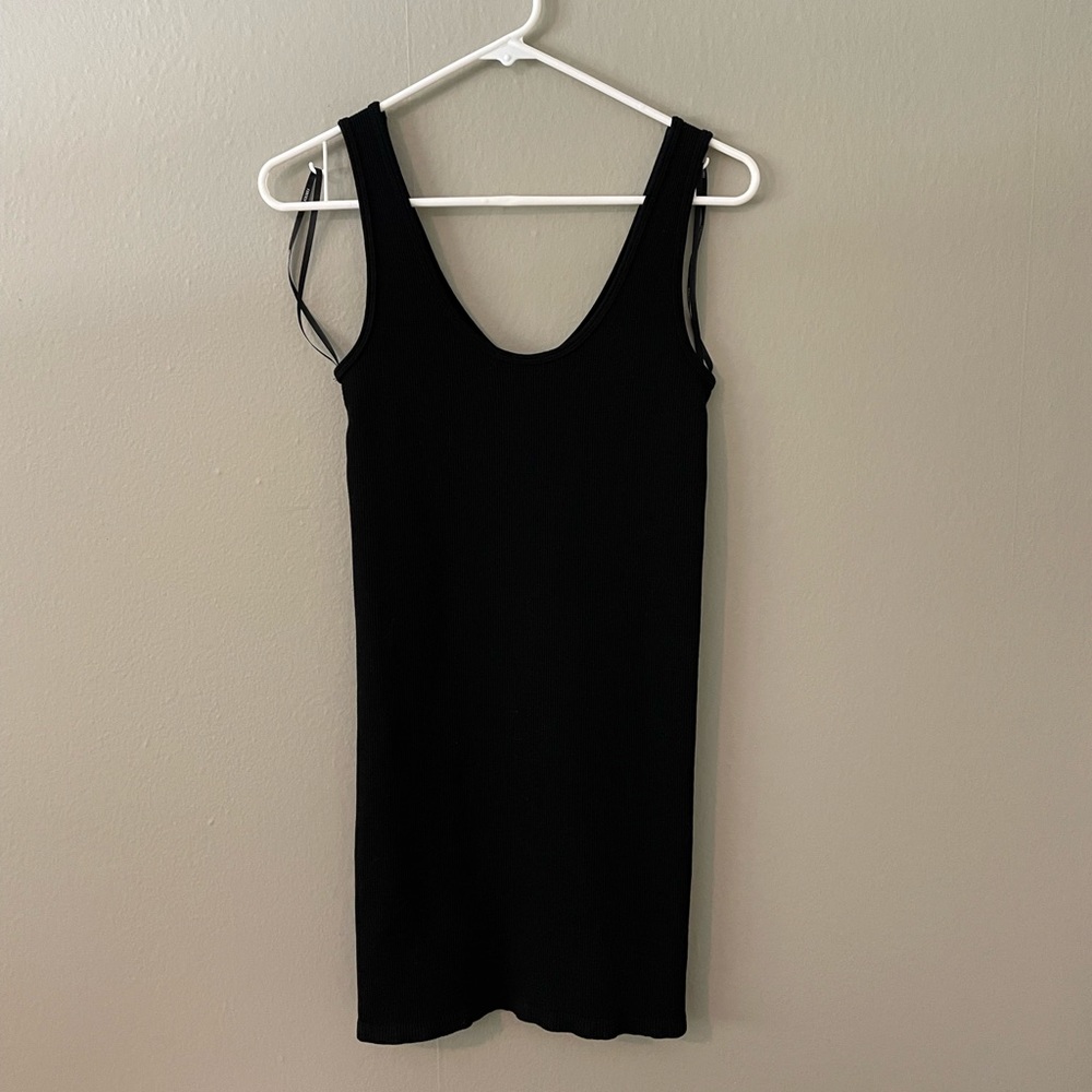 Forever 21 Black Ribbed Knit Bodycon Mini Dress Size Small - Picture 4 of 8